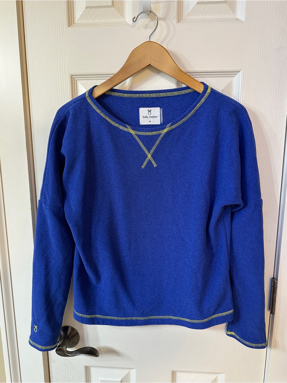 Dudley Stephens Women’s Crewneck Terry Fleece Cobalt Blue XS